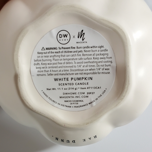 Rae Dunn White Pumpkin Scented Candle - Picture 7 of 9
